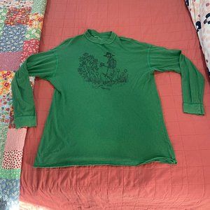 American Eagle Long Sleeved Oversized Gardening Skeleton Tee Medium